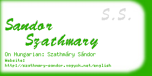 sandor szathmary business card