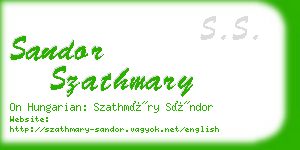 sandor szathmary business card